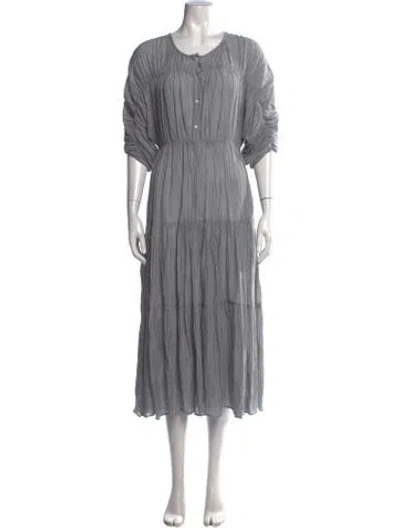Pre-owned Masscob Crew Neck Long Dress In Grey
