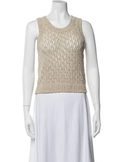 Pre-owned Masscob Crew Neck Sleeveless Top In Neutrals