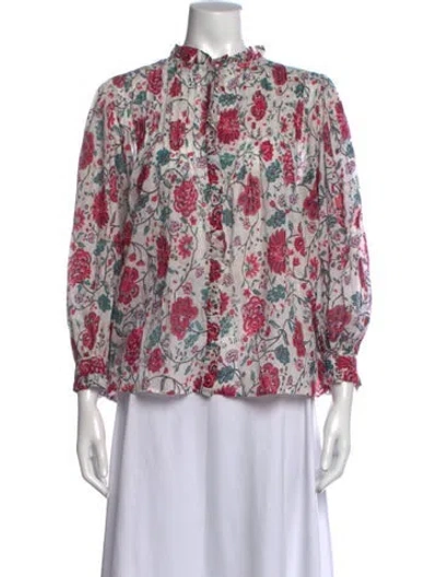 Pre-owned Masscob Floral Print Long Sleeve Blouse In Multicolor