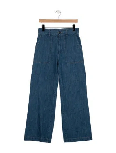 Pre-owned Masscob High-rise Wide Leg Jeans In Blue