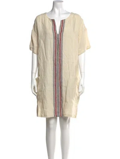 Pre-owned Masscob Linen Knee-length Dress In Neutral