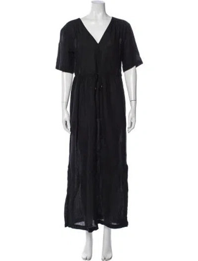 Pre-owned Masscob Linen Long Dress In Blue