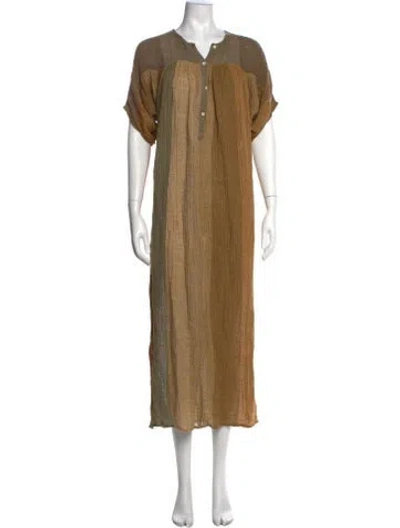 Pre-owned Masscob Linen Long Dress In Multicolor