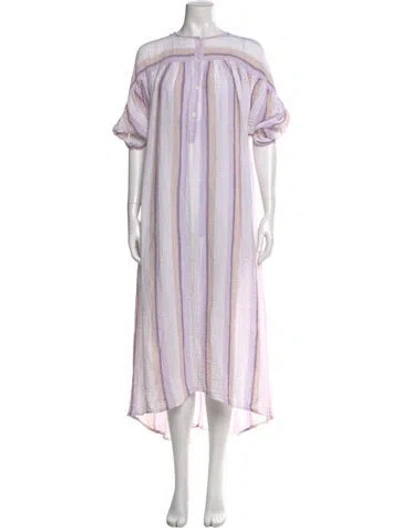 Pre-owned Masscob Linen Long Dress In Purple