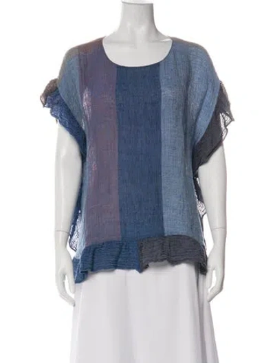 Pre-owned Masscob Linen Striped Top In Multi