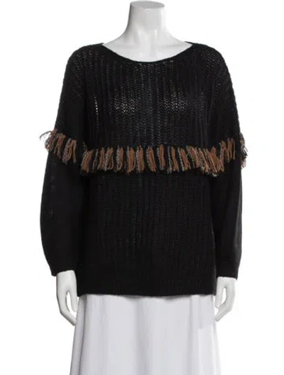 Pre-owned Masscob Llama Colorblock Pattern Sweater In Black