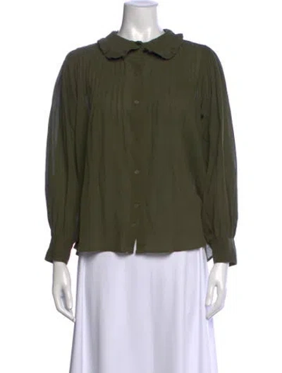 Pre-owned Masscob Long Sleeve Blouse In Green