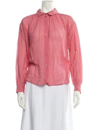 Pre-owned Masscob Long Sleeve Button-up Top In Pink