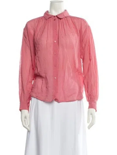 Pre-owned Masscob Long Sleeve Button-up Top In Pink