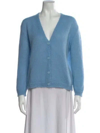 Pre-owned Masscob Mohair V-neck Sweater In Blue