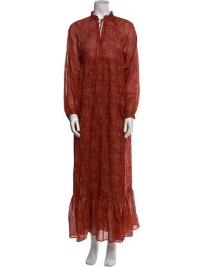 Pre-owned Masscob Paisley Print Long Dress In Red