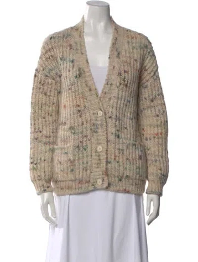 Pre-owned Masscob Patterned V-neck Sweater In Neutral