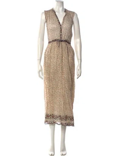 Pre-owned Masscob Printed Long Dress In Neutral