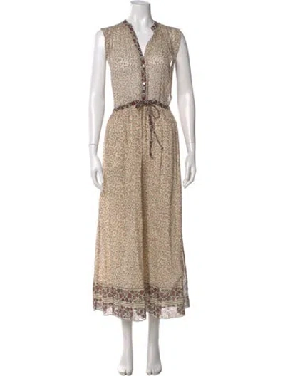 Pre-owned Masscob Printed Long Dress In Neutral