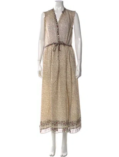 Pre-owned Masscob Printed Long Dress In Neutral