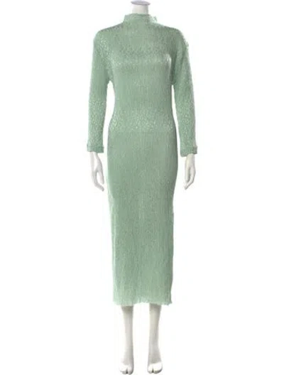 Pre-owned Masscob Printed Midi Length Dress In Green
