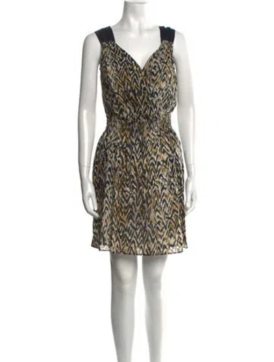 Pre-owned Masscob Printed Mini Dress In Neutral