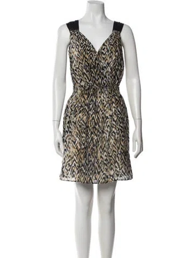 Pre-owned Masscob Printed Mini Dress In Neutral