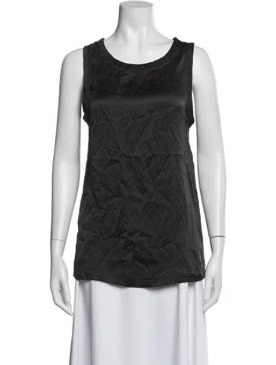Pre-owned Masscob Silk Crew Neck Top In Black