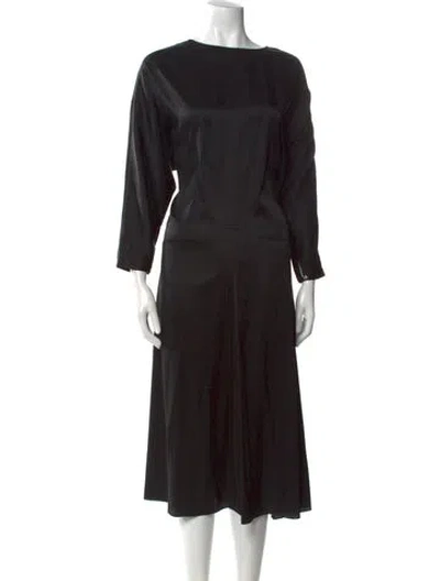 Pre-owned Masscob Silk Long Dress In Black