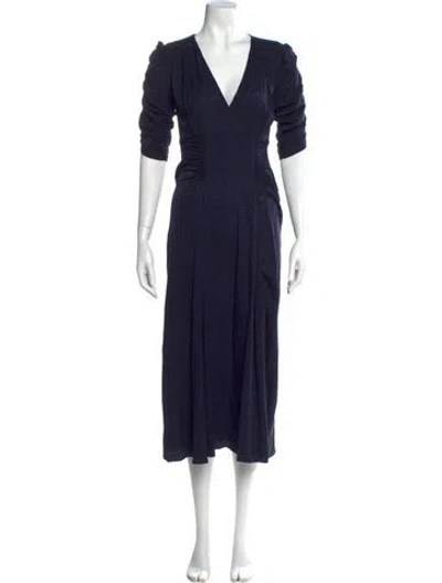 Pre-owned Masscob Silk Long Dress In Blue