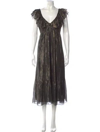 Pre-owned Masscob Silk Long Dress In Multi