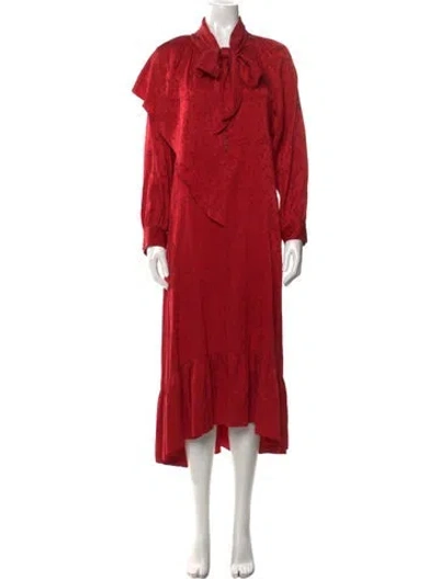 Pre-owned Masscob Silk Long Dress In Red