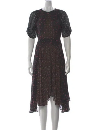 Pre-owned Masscob Silk Midi Length Dress In Black