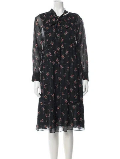 Pre-owned Masscob Silk Midi Length Dress In Black