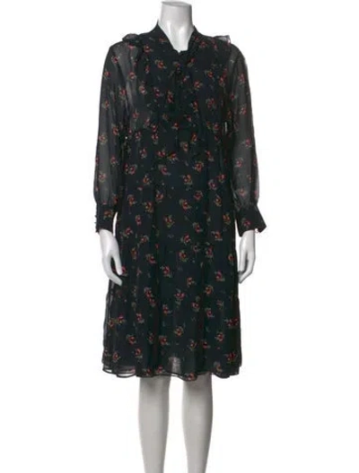 Pre-owned Masscob Silk Midi Length Dress In Black
