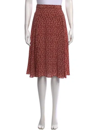 Pre-owned Masscob Silk Midi Length Skirt In Red