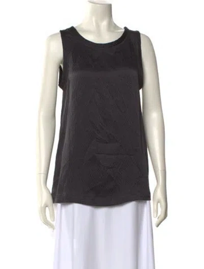 Pre-owned Masscob Silk Scoop Neck Top In Gray