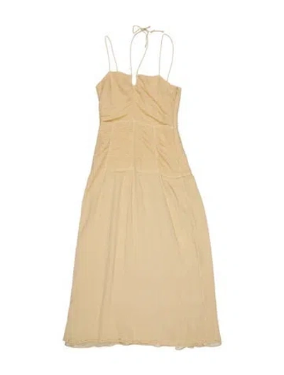 Pre-owned Masscob Square Neckline Long Dress In Neutral