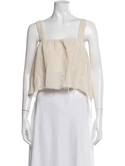 Pre-owned Masscob Square Neckline Sleeveless Crop Top