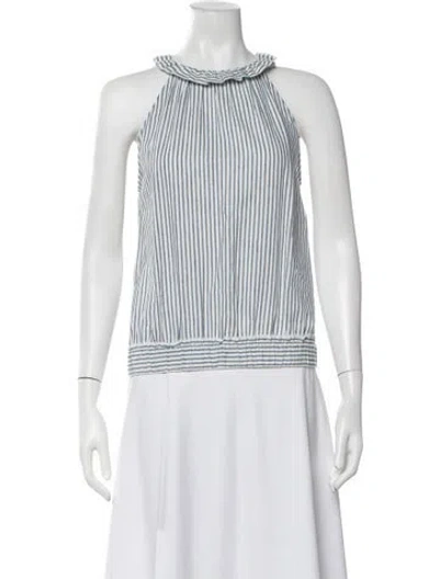 Pre-owned Masscob Striped Halterneck Top In Blue/white