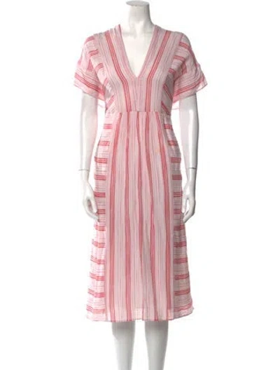 Pre-owned Masscob Striped Long Dress In Pink