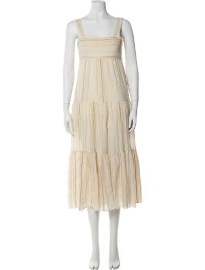 Pre-owned Masscob Striped Midi Length Dress In Neutrals