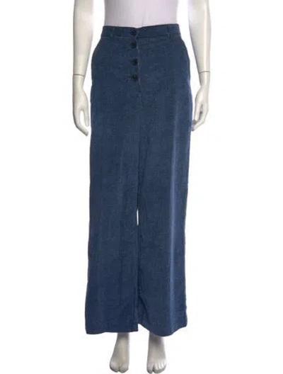 Pre-owned Masscob Striped Wide Leg Pants In Blue