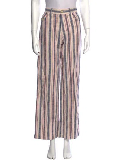 Pre-owned Masscob Striped Wide Leg Pants In Multicolor