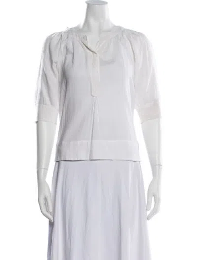 Pre-owned Masscob Three-quarter Sleeve Top In White