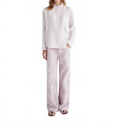 Masscob Tonal Striped Cotton Gauze Top In Lavender In Purple