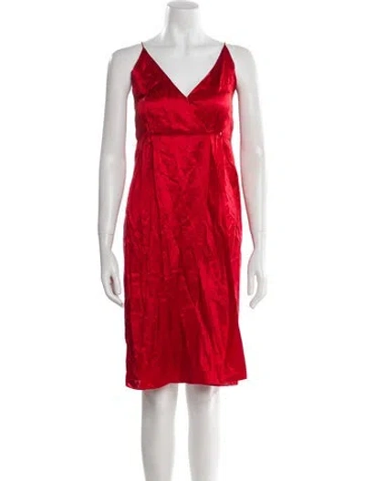 Pre-owned Masscob V-neck Mini Dress In Red