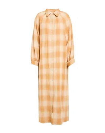 Masscob Woman Maxi Dress Camel Size M/l Cotton