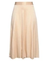 Masscob Woman Midi Skirt Beige Size 10 Silk, Elastane