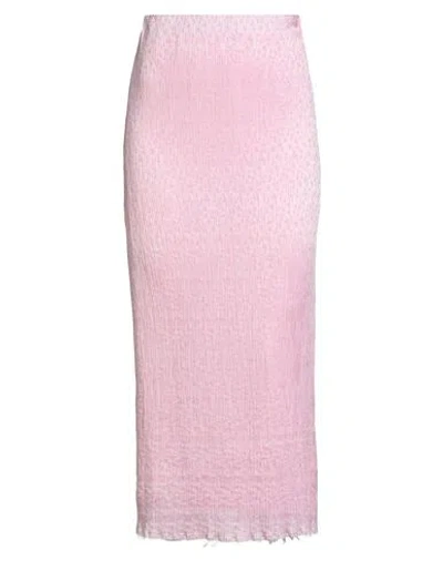 Masscob Woman Midi Skirt Pink Size 6 Cotton, Silk