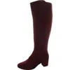Masseys Alix Womens Faux Suede Tall Over-the-knee Boots In White