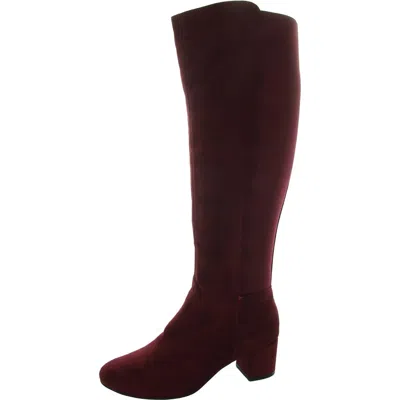 Masseys Alix Womens Faux Suede Tall Over-the-knee Boots In White