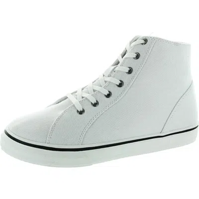 Masseys Blakely Womens Cushioned Footbed Canvas High-top Sneakers In White