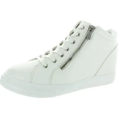 Masseys Brynlee Womens Faux Leather Hi Top Casual And Fashion Sneakers In White