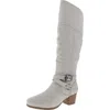 MASSEYS DAKOTA WOMENS BUCKLE LEATHER KNEE-HIGH BOOTS